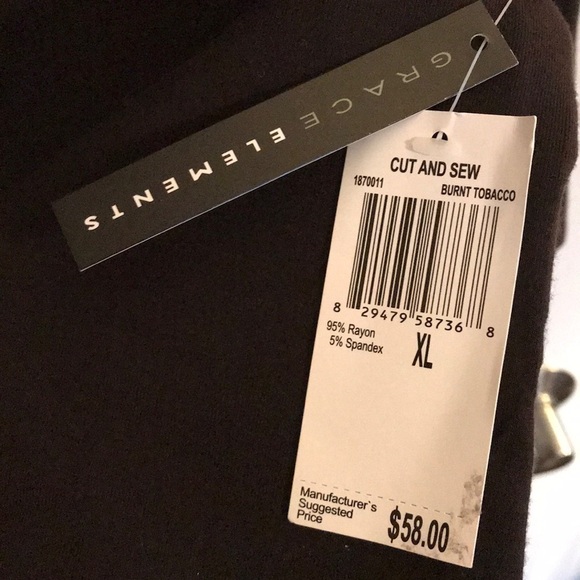 Grace Elements Brown Quarter Zip Top - Picture 5 of 5